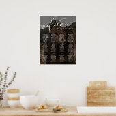 Poster Script blanc Bienvenue Photo Mariage 12 tableaux (Cuisine)