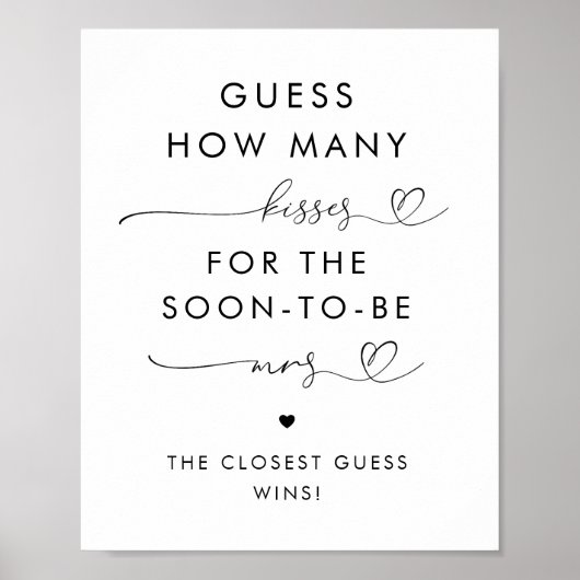 Poster Script cardiaque Combien de baisers signe de Fête (Devant)