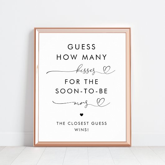 Poster Script cardiaque Combien de baisers signe de Fête 