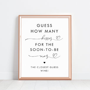 Poster Script cardiaque Combien de baisers signe de Fête