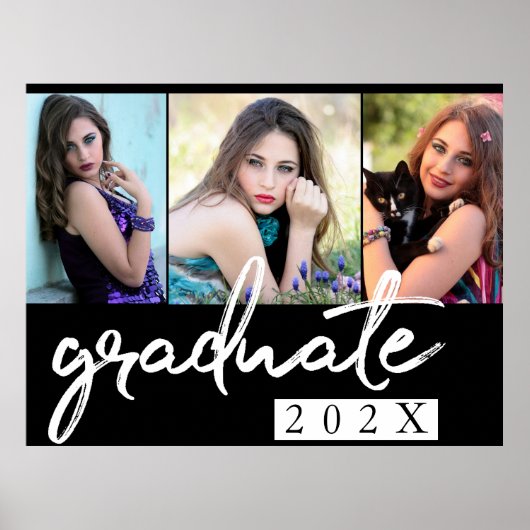 Poster Script chic | Simple 3 garde-photos (Devant)