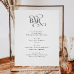 Poster Script classique Le Bar Mariage Boissons Menu Sign<br><div class="desc">Script Classique Le Bar Mariage Boissons Menu,  Minimaliste Moderne Bar Bar Menu Panneau,  Drunin In Love,  Alcool Mariage Boire Menu</div>