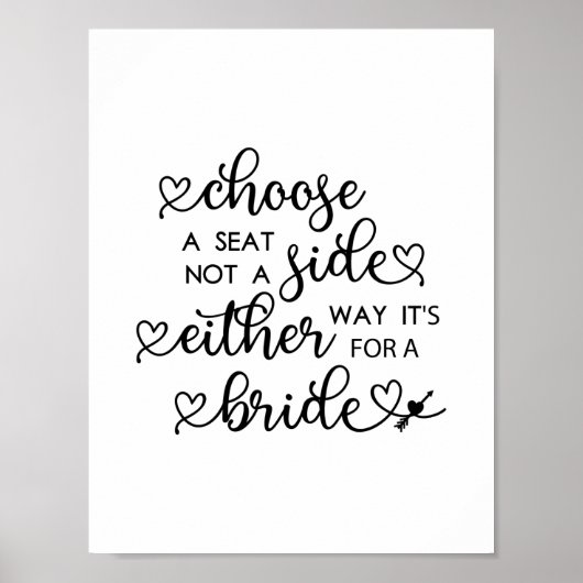 Poster Script Coeur mignon Choisir Un Siège Lesbien Maria (Devant)