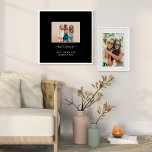 Poster Script coeur mignon photo moderne meilleurs amis<br><div class="desc">Coeur de script mignon photo moderne meilleurs amis simple minimaliste élégant décor maison noir et blanc cadeau poster.</div>