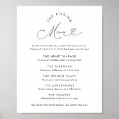 Poster Script Coeur moderne Le Menu Baiser Panneau Mariag (Devant)