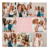 Poster Script coeur rose moderne multi photo meilleurs am (Devant)