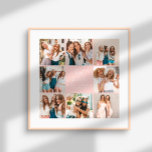 Poster Script coeur rose moderne multi photo meilleurs am<br><div class="desc">Coeur de script mignon moderne multi photo meilleurs amis simple minimaliste élégant décor maison girly rose poster cadeau.</div>