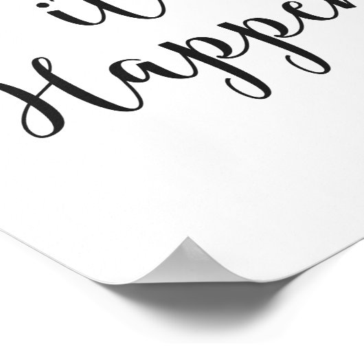 Poster Script cursif "Make it Happen" (Coin)