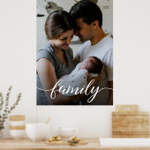 Poster Script d'amour de photo de famille personnalisée (Cuisine)