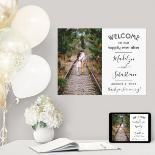 Poster Script de bienvenue de mariage pour une fin heureu