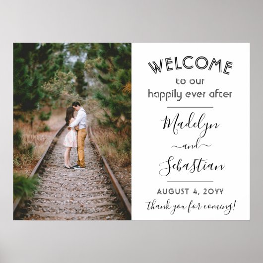 Poster Script de bienvenue de mariage pour une fin heureu (Devant)