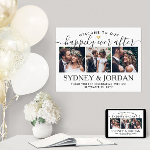 Poster Script de bienvenue pour mariage avec photo Happil