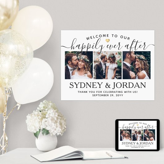 Poster Script de bienvenue pour mariage avec photo Happil