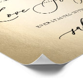 Poster Script de calligraphie Alcool Love Story Mariage S (Coin)