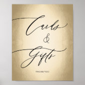 Poster Script de calligraphie Cartes d'or et cadeaux Mari (Devant)