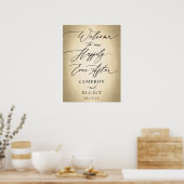 Poster Script de calligraphie Heureux Jamais après le sig (Cuisine)