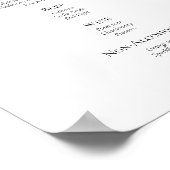 Poster Script de calligraphie Mariage Boissons Menu Signe (Coin)