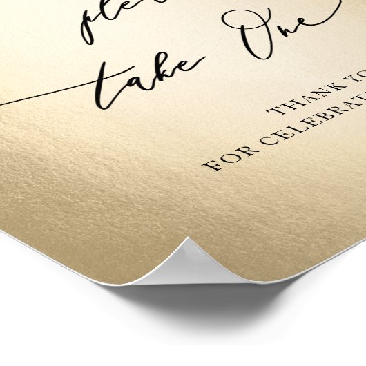 Poster Script de calligraphie moderne Gold Favore Mariage (Coin)