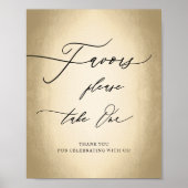 Poster Script de calligraphie moderne Gold Favore Mariage (Devant)