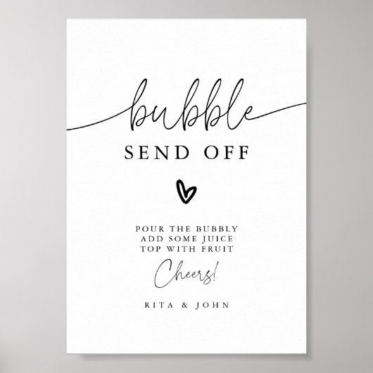 Poster Script de calligraphie moderne Panneau Mariage de (Devant)