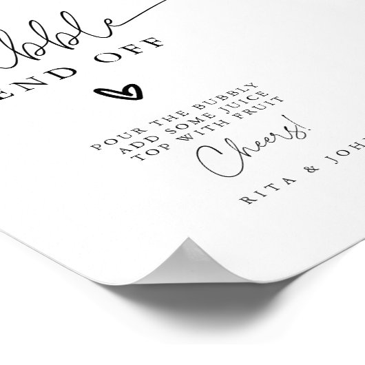Poster Script de calligraphie moderne Panneau Mariage de (Coin)