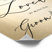 Poster Script de calligraphie Or Choisir un siège Mariage (Coin)