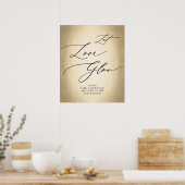 Poster Script de calligraphie Or laisser l'amour lumineux (Cuisine)