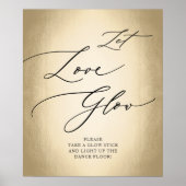 Poster Script de calligraphie Or laisser l'amour lumineux (Devant)