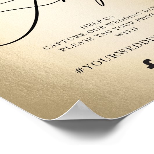 Poster Script de calligraphie or Oh Snap Mariage Signal (Coin)