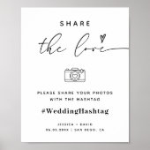 Poster Script de calligraphie Partager Le Hashtag Mariage (Devant)