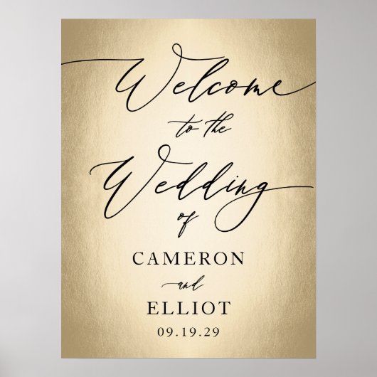 Poster Script de calligraphie sur le panneau Mariage d'ac (Devant)