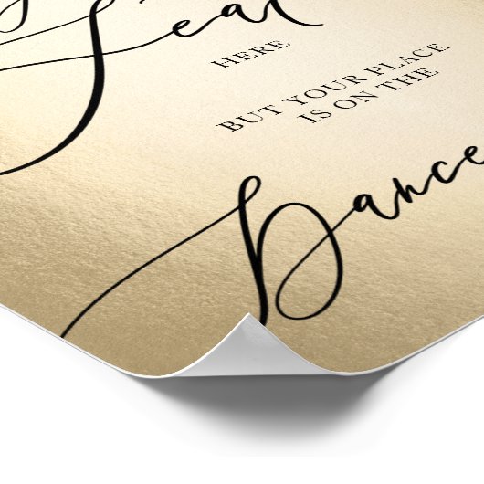 Poster Script de calligraphie Trouvez votre siège Mariage (Coin)