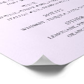 Poster Script de calligraphie violet mariage menu bar boi (Coin)