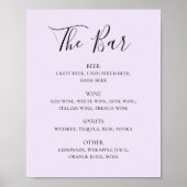 Poster Script de calligraphie violet mariage menu bar boi (Devant)