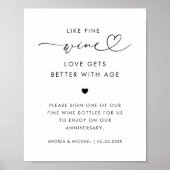 Poster Script de coeur comme vin fin Mariage (Devant)