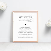 Poster Script de coeur Mon Baby shower de rupture d'eau J