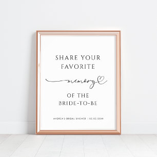 Poster Script de coeur Partager un panneau de Fête des ma