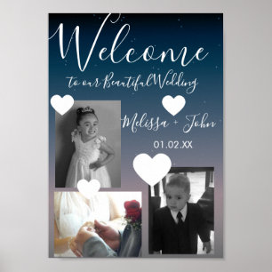 Poster Script de collage de trois photos de mariage Ombre