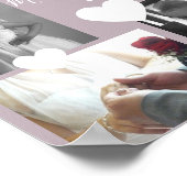Poster Script de collage photo de mariage trois et cœurs (Coin)