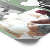 Poster Script de collage photo de mariage trois et coeurs (Coin)
