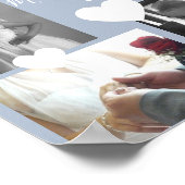 Poster Script de collage photo de mariage trois et cœurs (Coin)
