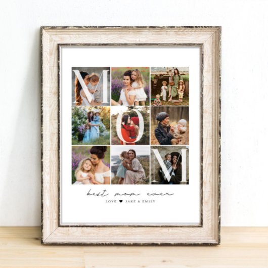 Poster Script de la meilleure maman moderne | 9 Collage d