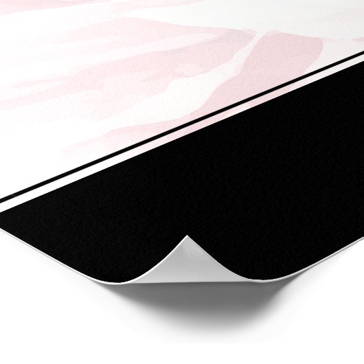 Poster Script de maquillage floral moderne noir blanc (Coin)