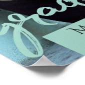 Poster Script de menthe | Garde photo verte moderne (Coin)