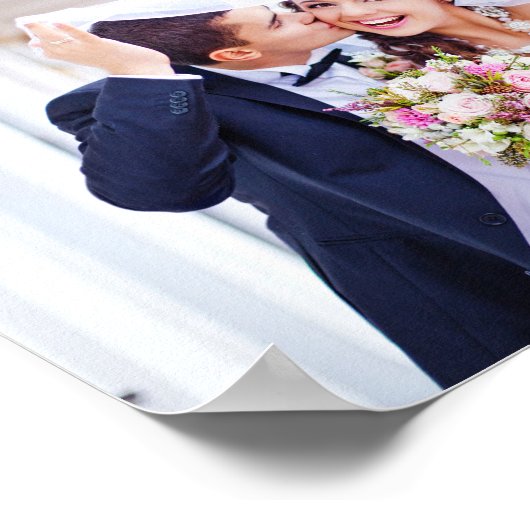 Poster Script de pinceau moderne M. et Mme Mariage Photo (Coin)