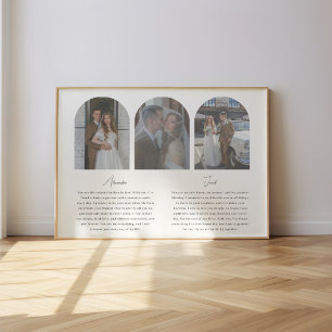 Poster Script de vœux de mariage minimaliste 3-Arch photo