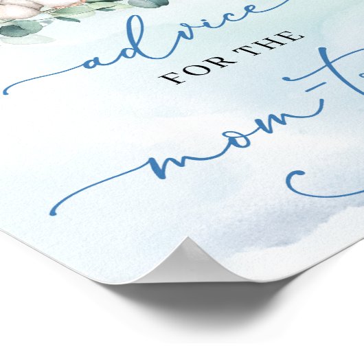 Poster Script d'éléphant Boho Baby Conseils pour la futur (Coin)