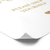 Poster Script doré pour le panneau des faveurs de mariage (Coin)