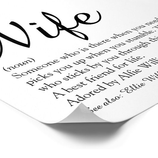 Poster Script élégant de la définition de la meilleure fe (Coin)