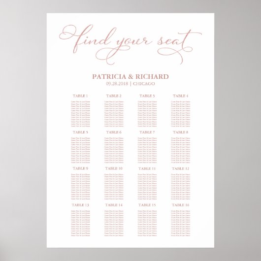 Poster Script élégant du panneau du mariage (Devant)